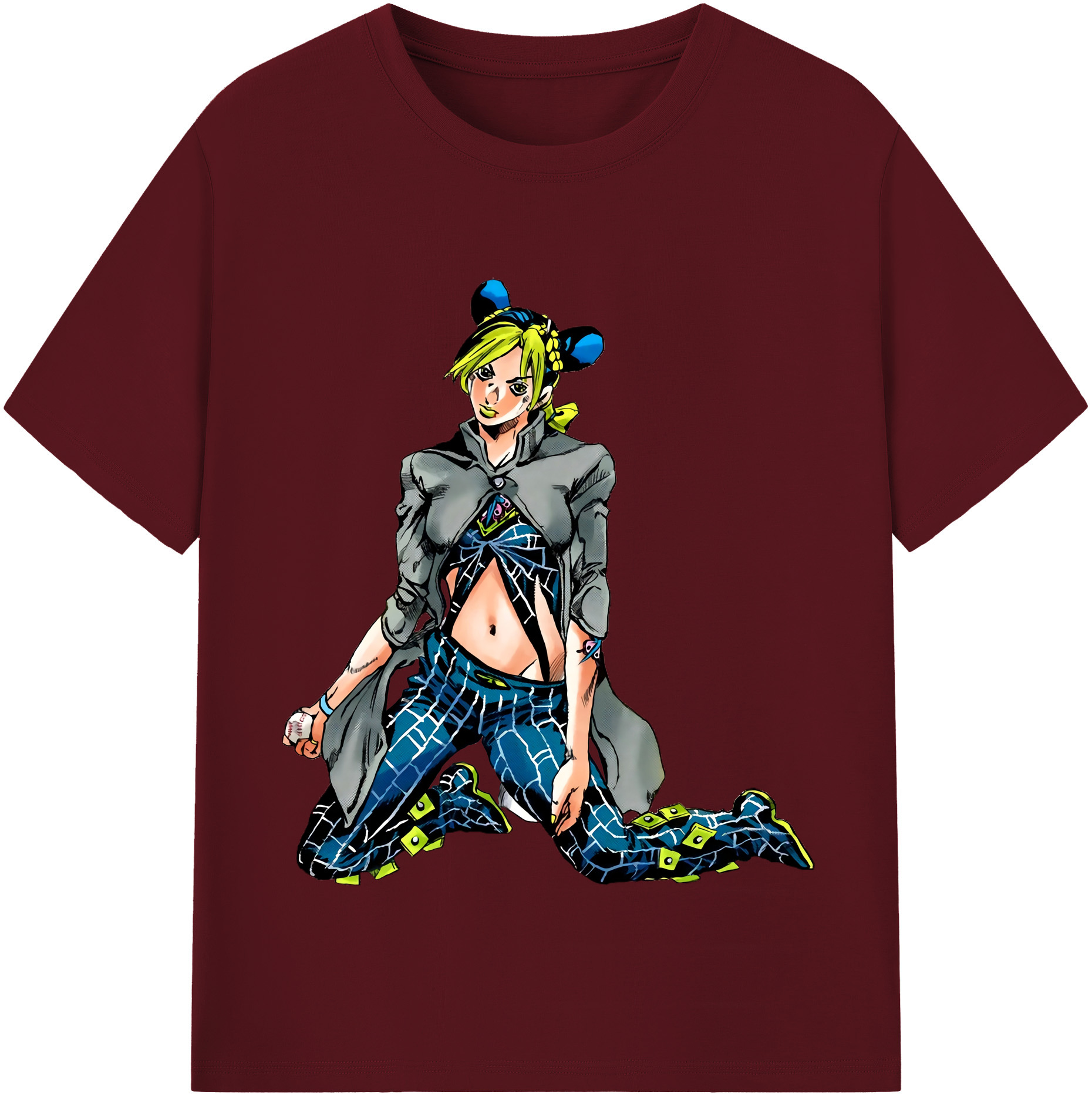 （画像用） "ジョジョの奇妙な冒険 くうじょう ジョリーン JoJo's Bizarre Adventure Jolyne Cujoh " 綿100％半袖Tシャツ（フロントプリント）